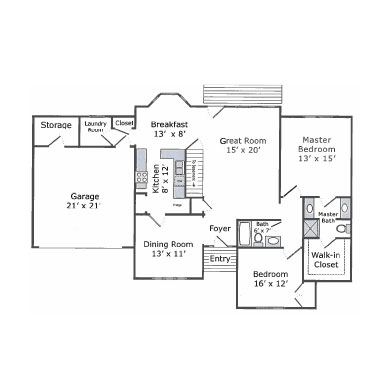 Cottage floor plan B | Presbyterian Village Cobb